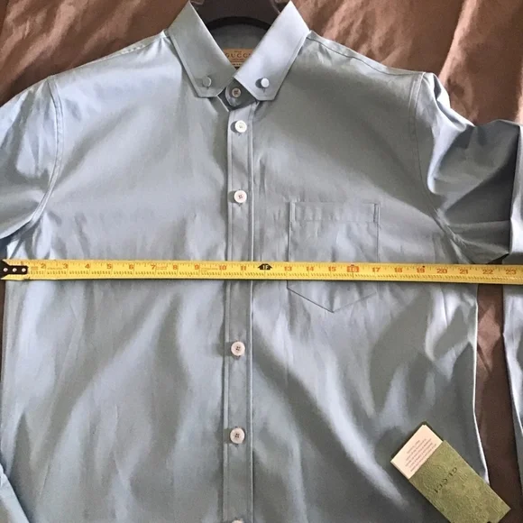 Gucci Men's Sky Blue Casual Button-Down Shirt - Picture 4 of 9
